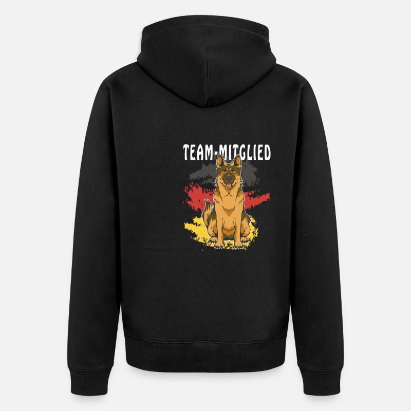 DEUTSCHER SCHÄFERHUND TEAM-MITGLIED - Unisex Premium Bio Zip Hoodie - Schwarz