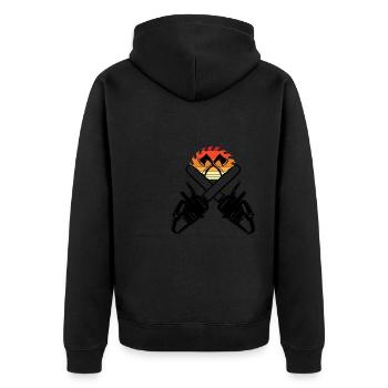 Tronçonneuse Axe Forester Bûcheron Scie Chaîne - Veste à capuche bio Premium Unisexe - noir - Dos - Nico (187cm)