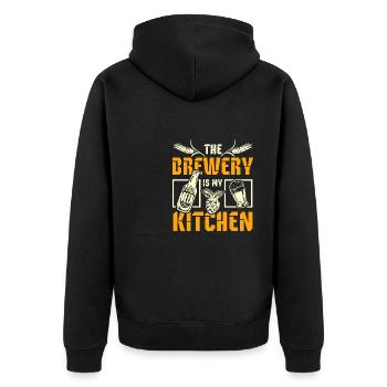La brasserie est ma cuisine - Veste à capuche bio Premium Unisexe - noir - Dos - Nico (187cm)