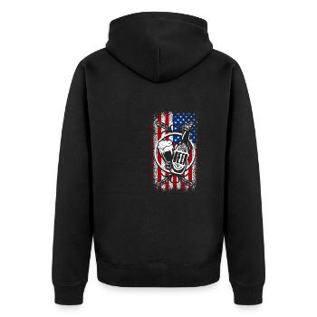 Usa American flag Brewmaster 4th of july - Unisex Premium Bio Zip Hoodie - Schwarz - Hinten - Nico (187cm)