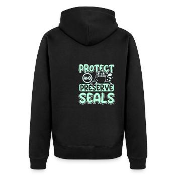 Protéger et préserver les phoques - Veste à capuche bio Premium Unisexe - noir - Dos - Nico (187cm)