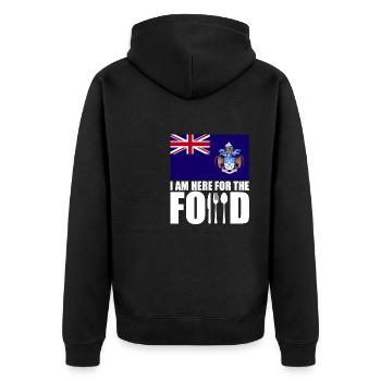 Tristan Da Cunha urlaub reise souvenir - Unisex Premium Bio Zip Hoodie - Schwarz - Hinten - Nico (187cm)