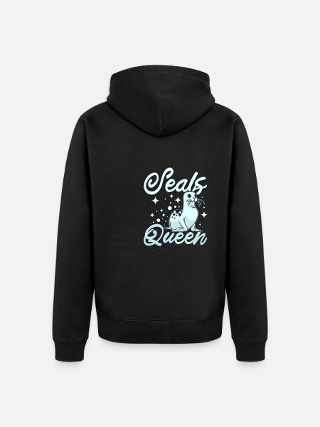 Femmes Fille Seals reine - Veste à capuche bio Premium Unisexe - noir