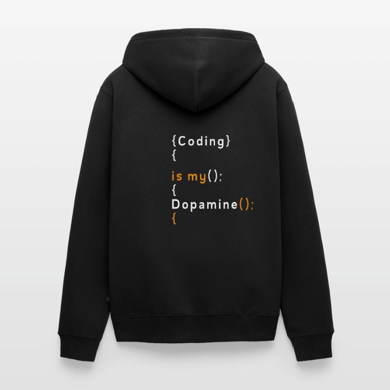 Drôle de codage est mon codeur de dopamine Veste à capuche bio Premium Unisexe