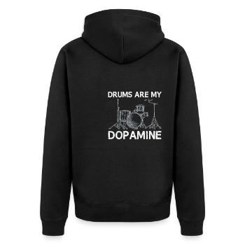 Drums are my dopamine drummer drum - Unisex Premium Organic Zip Hoodie - black - Back - Nico (187cm)