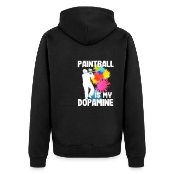 Paintball is my dopamine funny paintball - Unisex Premium Organic Zip Hoodie - black - Back - Nico (187cm)