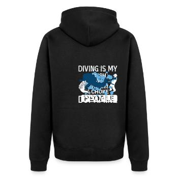Diving is my dopamine diver under - Unisex Premium Organic Zip Hoodie - black - Back - Nico (187cm)