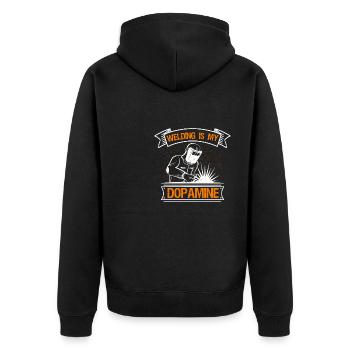 Welding is my dopamine funny blacksmith - Unisex Premium Organic Zip Hoodie - black - Back - Nico (187cm)