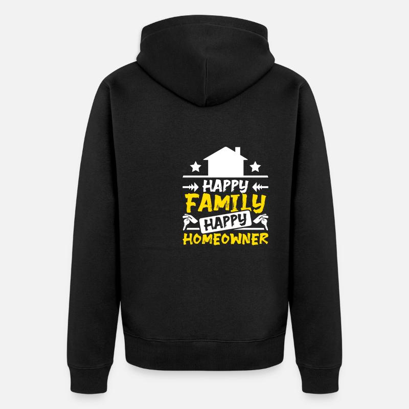 Famille heureuse propriétaire heureuse - Veste à capuche bio Premium Unisexe - noir