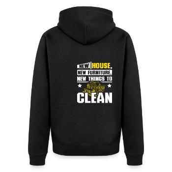 Nouvelle maison nouveaux meubles nouvelles choses à nettoyer - Veste à capuche bio Premium Unisexe - noir - Dos - Nico (187cm)