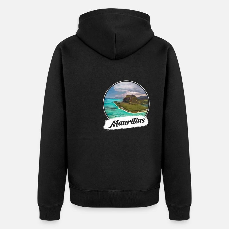 Souvenir de l’île Maurice - Veste à capuche bio Premium Unisexe - noir