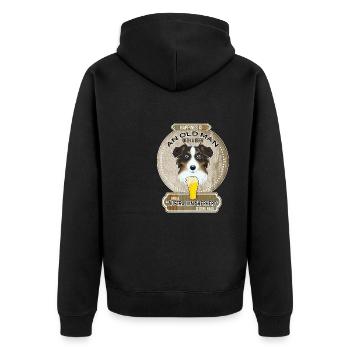 Australian Shepherd Dad Beer Lover - Unisex Premium Bio Zip Hoodie - Schwarz - Hinten - Nico (187cm)