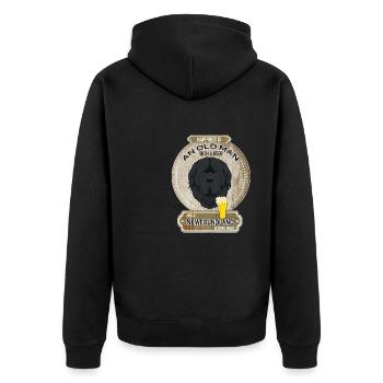 Newfoundland Dad Beer Lover - Unisex Premium Bio Zip Hoodie - Schwarz - Hinten - Nico (187cm)