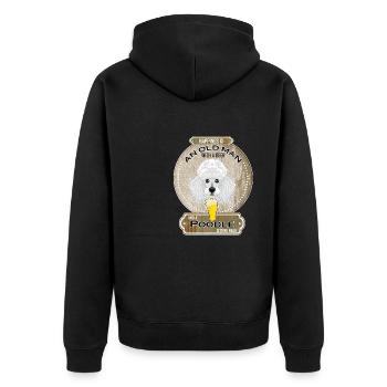 Poodle Dad Beer Lover - Unisex Premium Bio Zip Hoodie - Schwarz - Hinten - Nico (187cm)