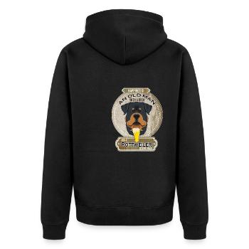 Rottweiler Dad Beer Lover - Unisex Premium Bio Zip Hoodie - Schwarz - Hinten - Nico (187cm)