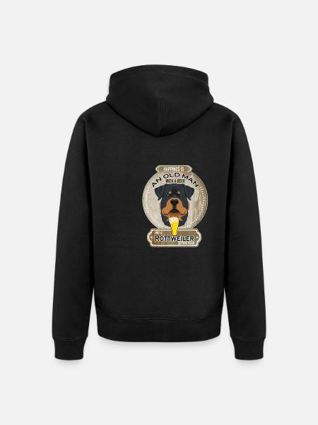 Rottweiler Dad Beer Lover - Unisex Premium Organic Zip Hoodie - black