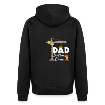 Papa Birthday Crew Construction Theme Birthday Party - Unisex Premium Organic Zip Hoodie - black - Back - Nico (187cm)