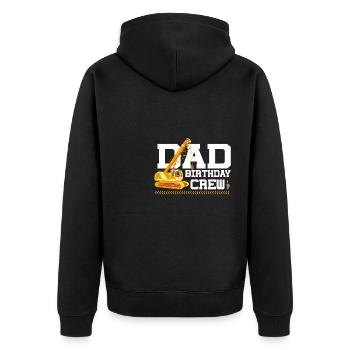 Papa Geburtstag Crew Konstruktion Thema - Unisex Premium Bio Zip Hoodie - Schwarz - Hinten - Nico (187cm)