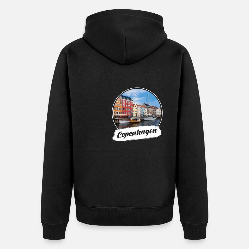 Souvenir de Copenhague - Veste à capuche bio Premium Unisexe - noir