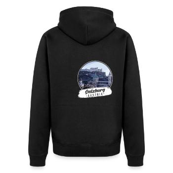 British Virgin Islands Souvenir - Unisex Premium Organic Zip Hoodie - black - Back - Nico (187cm)