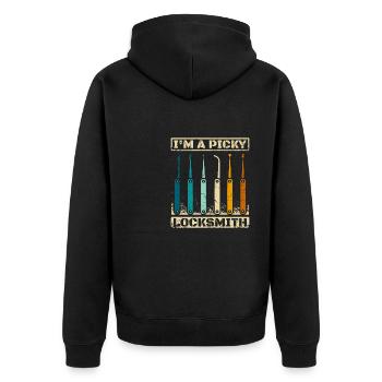 I'm a picky locksmith - Unisex Premium Organic Zip Hoodie - black - Back - Nico (187cm)