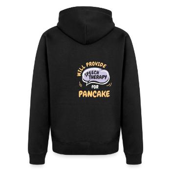 Provide Speech Therapy for Pancake Funny Speech - Unisex Premium Organic Zip Hoodie - black - Back - Nico (187cm)