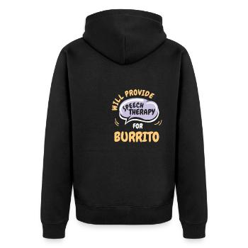 Provide Speech Therapy for Burrito Funny Speech - Unisex Premium Organic Zip Hoodie - black - Back - Nico (187cm)