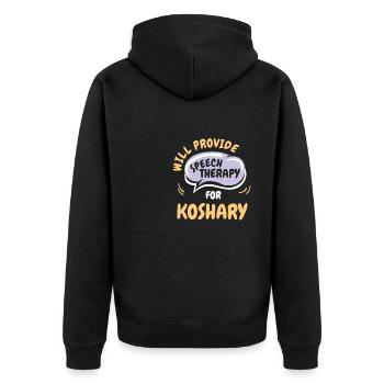 Fournir une orthophonie pour Koshary Funny Speech - Veste à capuche bio Premium Unisexe - noir - Dos - Nico (187cm)