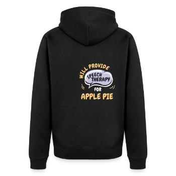 Fournir une orthophonie pour Apple Pie Funny - Veste à capuche bio Premium Unisexe - noir - Dos - Nico (187cm)