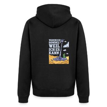 Sondeln Sondel Metalldetektor Schatzsuche - Unisex Premium Bio Zip Hoodie - Schwarz - Hinten - Nico (187cm)