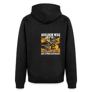 Sondeln Sondel Metalldetektor Schatzsuche - Unisex Premium Bio Zip Hoodie - Schwarz - Hinten - Nico (187cm)