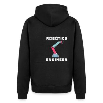 Robotik-Ingenieur Robotermechan - Unisex Premium Bio Zip Hoodie - Schwarz - Hinten - Nico (187cm)