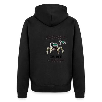 Mechaniker Ingenieur Robotik Elektriker - Unisex Premium Bio Zip Hoodie - Schwarz - Hinten - Nico (187cm)