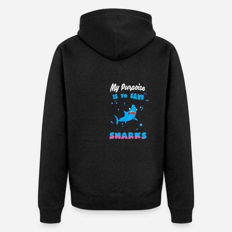 Requin Requin Plongeur Requin - Veste à capuche bio Premium Unisexe - noir