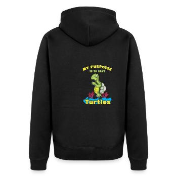 Turtles Sea turtles Land turtles - Unisex Premium Organic Zip Hoodie - black - Back - Nico (187cm)