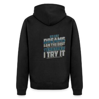 DANS MES RÊVES, JE SUIS LE MEILLEUR - Veste à capuche bio Premium Unisexe - noir - Dos - Nico (187cm)
