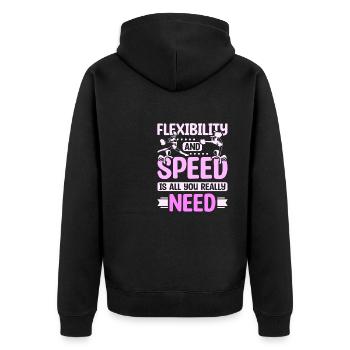 Flexibilité et vitesse cheer girl - Veste à capuche bio Premium Unisexe - noir - Dos - Nico (187cm)