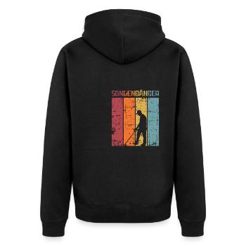Sondeln Sondel Metalldetektor Schatzsuche - Unisex Premium Bio Zip Hoodie - Schwarz - Hinten - Nico (187cm)