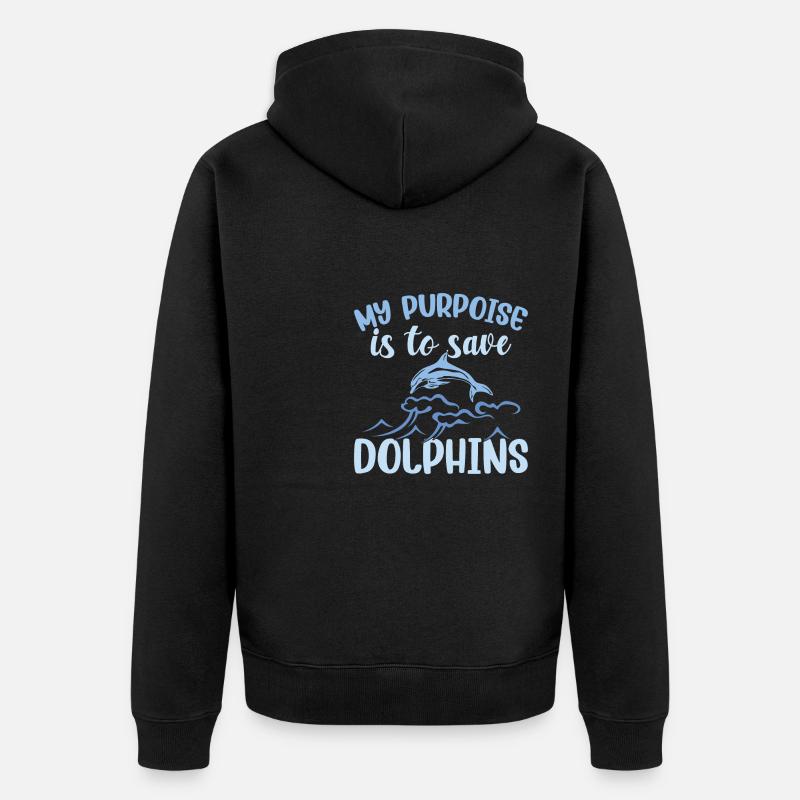 Dauphin Dauphins - Veste à capuche bio Premium Unisexe - noir