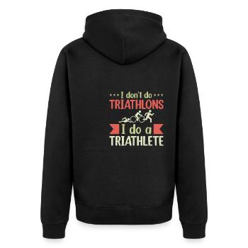 triathlon natation cyclisme course à pied - Veste à capuche bio Premium Unisexe - noir - Dos - Nico (187cm)