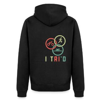 triathlon natation cyclisme course à pied - Veste à capuche bio Premium Unisexe - noir - Dos - Nico (187cm)