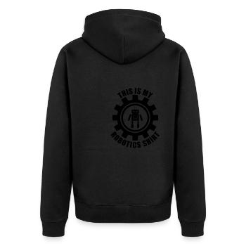 Ironic Citation : Ingénieur en robotique - Veste à capuche bio Premium Unisexe - noir - Dos - Nico (187cm)