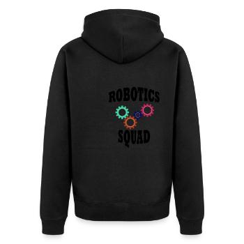 Lustiges Sprichwort Robotics Squad - Unisex Premium Bio Zip Hoodie - Schwarz - Hinten - Nico (187cm)