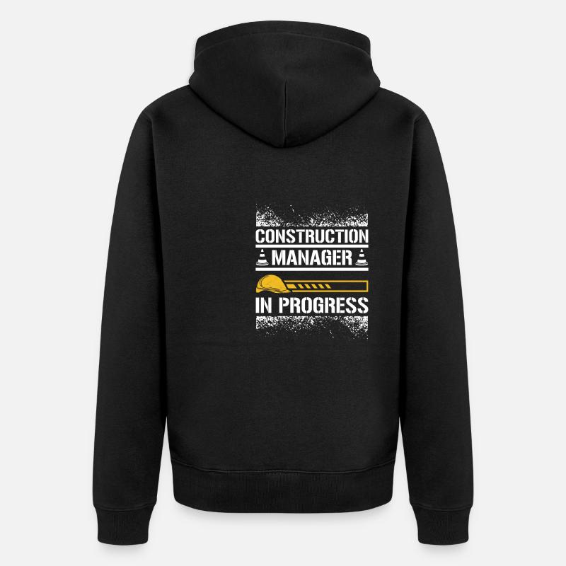 Construction manager in progress - Unisex Premium Organic Zip Hoodie - black