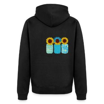 Tournesol Drapeau ukrainien Symbole Cœur - Veste à capuche bio Premium Unisexe - noir - Dos - Nico (187cm)