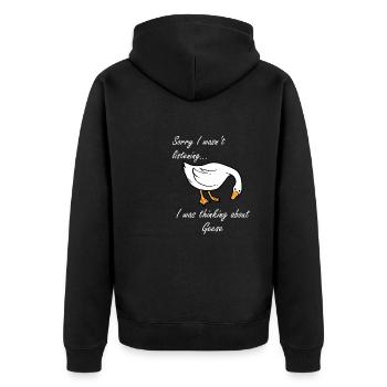 En pensant aux oiseaux, jolies oies sauvages, oies - Veste à capuche bio Premium Unisexe - noir - Dos - Nico (187cm)