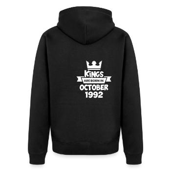 October 1992 - 30th birthday gift. Legend. - Unisex Premium Organic Zip Hoodie - black - Back - Nico (187cm)