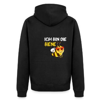 Ich Bin Die Biene Lustiger Name Sabine Vorname - Unisex Premium Bio Zip Hoodie - Schwarz - Hinten - Nico (187cm)