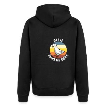 Jolie oie, nature, oiseaux sauvages, oies - Veste à capuche bio Premium Unisexe - noir - Dos - Nico (187cm)