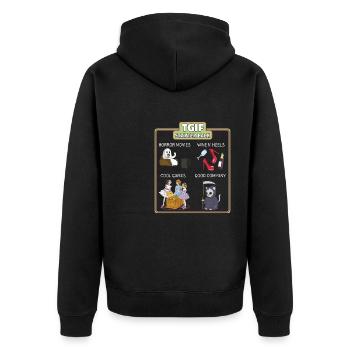 Lustiges Tgif Terror Starterpaket - Unisex Premium Bio Zip Hoodie - Schwarz - Hinten - Nico (187cm)